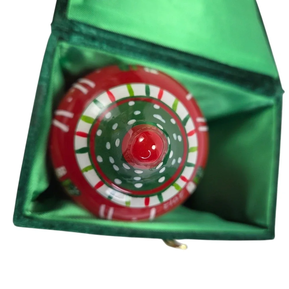 Pier 1 Li Bien Reindeer‎ Glass Ornament Handpainted Finial Red 2012 Gift Box